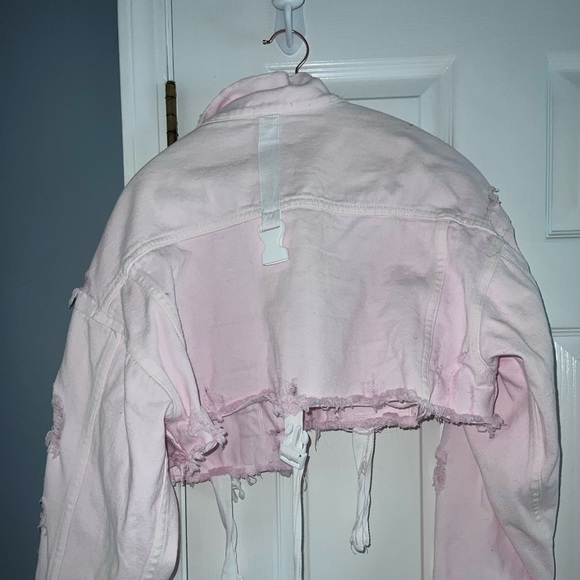 Pink Carmar Cropped Jean Jacket - Picture 3 of 4